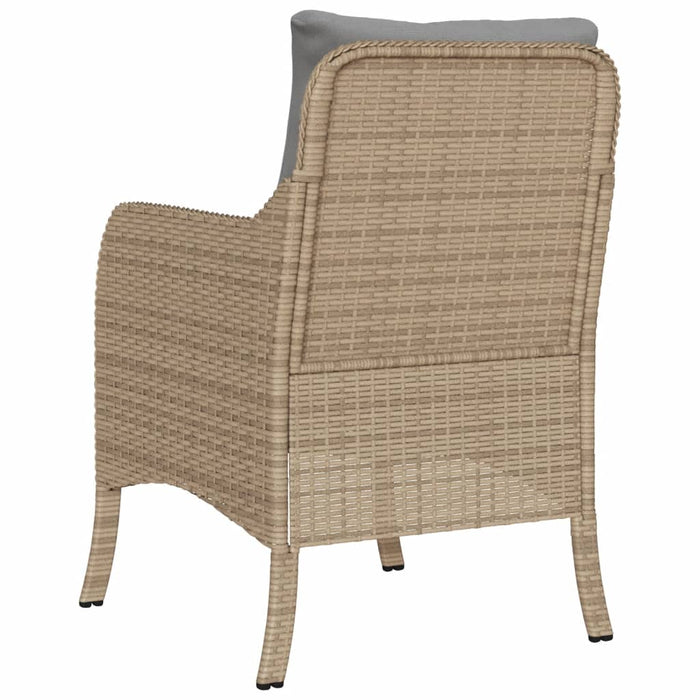 Sedie da Giardino con Cuscini 2 pz Beige Misto in Polyrattan 365149