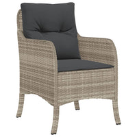 Sedie da Giardino con Cuscini 2 pz Grigio Chiaro in Polyrattan 365150