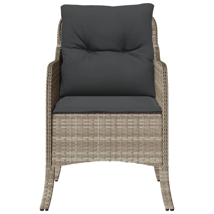 Sedie da Giardino con Cuscini 2 pz Grigio Chiaro in Polyrattan 365150