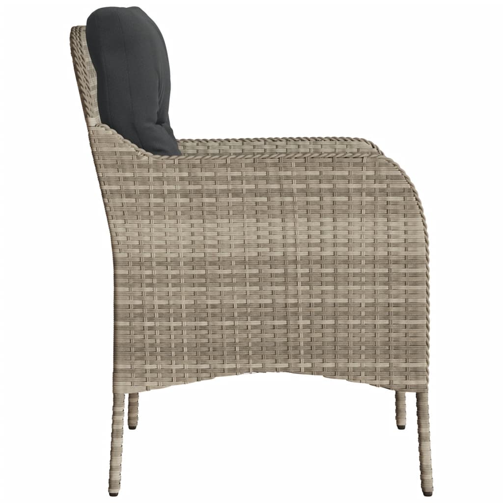 Sedie da Giardino con Cuscini 2 pz Grigio Chiaro in Polyrattan 365150