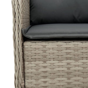 Sedie da Giardino con Cuscini 2 pz Grigio Chiaro in Polyrattan 365150