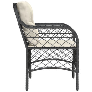 Sedie da Giardino con Cuscini 2 pz Nere in Polyrattan 365152