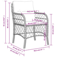 Sedie da Giardino con Cuscini 2 pz Nere in Polyrattan 365152