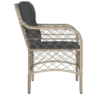 Sedie da Giardino con Cuscini 2 pz Grigio Chiaro in Polyrattan 365158