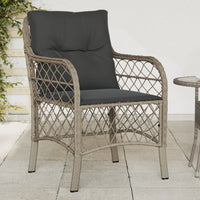 Sedie da Giardino con Cuscini 2 pz Grigio Chiaro in Polyrattan 365158