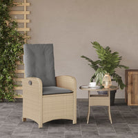 Sedia Reclinabile Giardino con Cuscini Beige Misto Polyrattancod mxl 88648