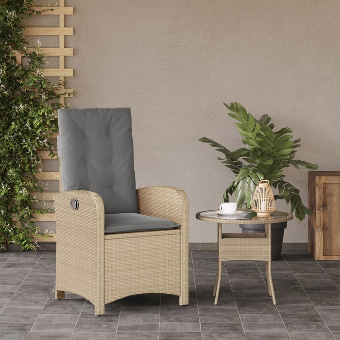 Sedia Reclinabile Giardino con Cuscini Beige Misto Polyrattancod mxl 88648