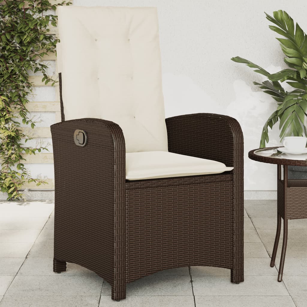 Sedie Reclinabili Giardino 2pz con Cuscini Marrone Polyrattancod mxl 110909