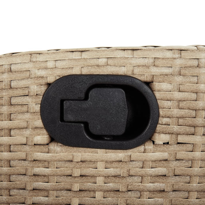 Sedia Reclinabile da Giardino con Poggiapiedi Beige Polyrattan 365188