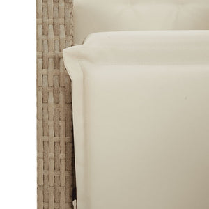 Sedia Reclinabile da Giardino con Poggiapiedi Beige Polyrattan 365188