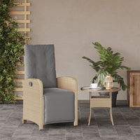 Sedia Reclinabile Giardino e Poggiapiedi Beige Misto Polyrattan 365189