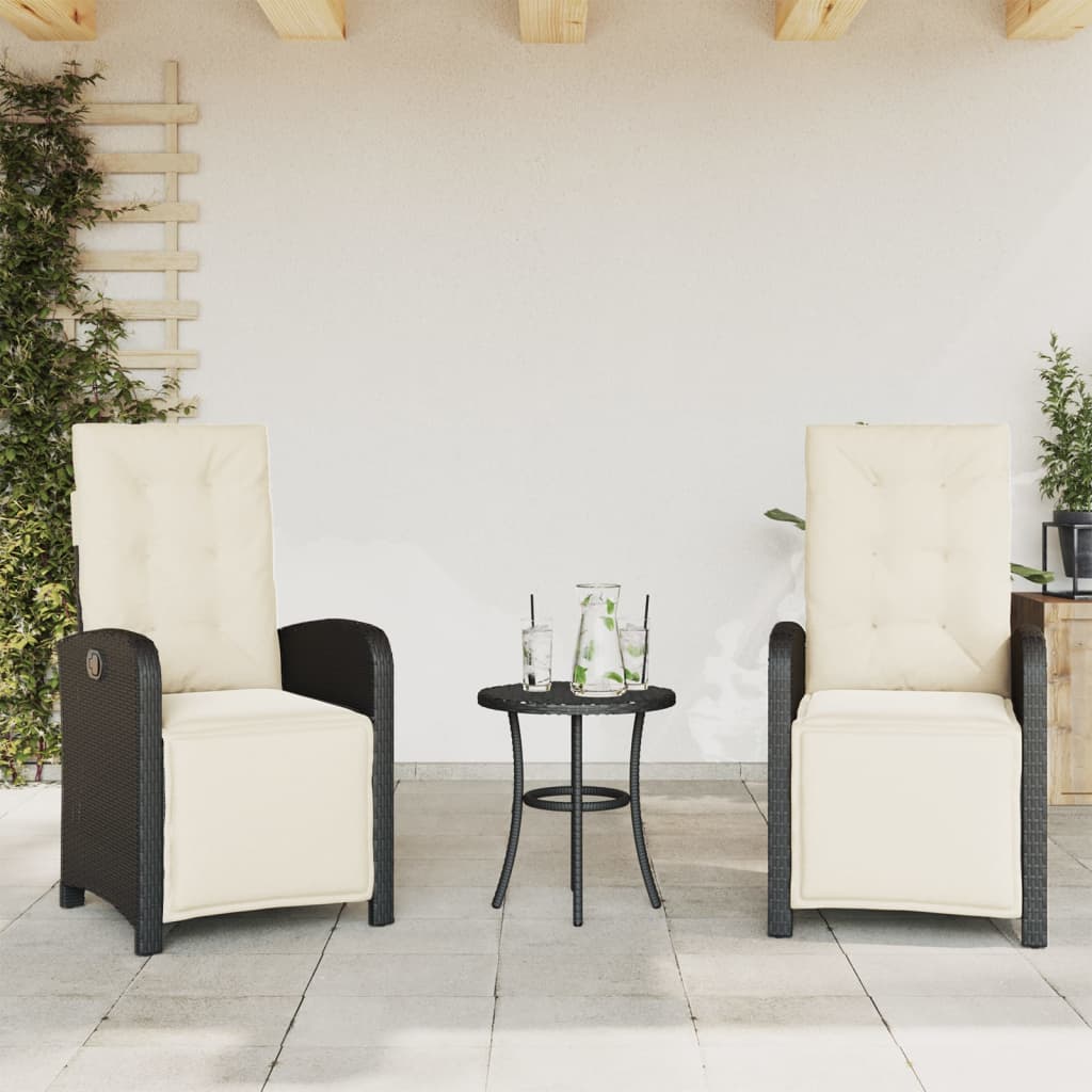 Sedie da Giardino Reclinabili 2 pz con Poggiapiedi Polyrattan 365192