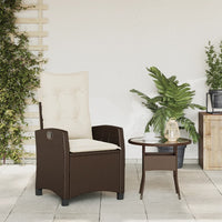 Sedia Reclinabile da Giardino con Cuscini Marrone in Polyrattan 365210