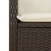 Sedia Reclinabile da Giardino con Cuscini Marrone in Polyrattan 365210