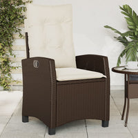 Sedia Reclinabile da Giardino con Cuscini Marrone in Polyrattan 365210