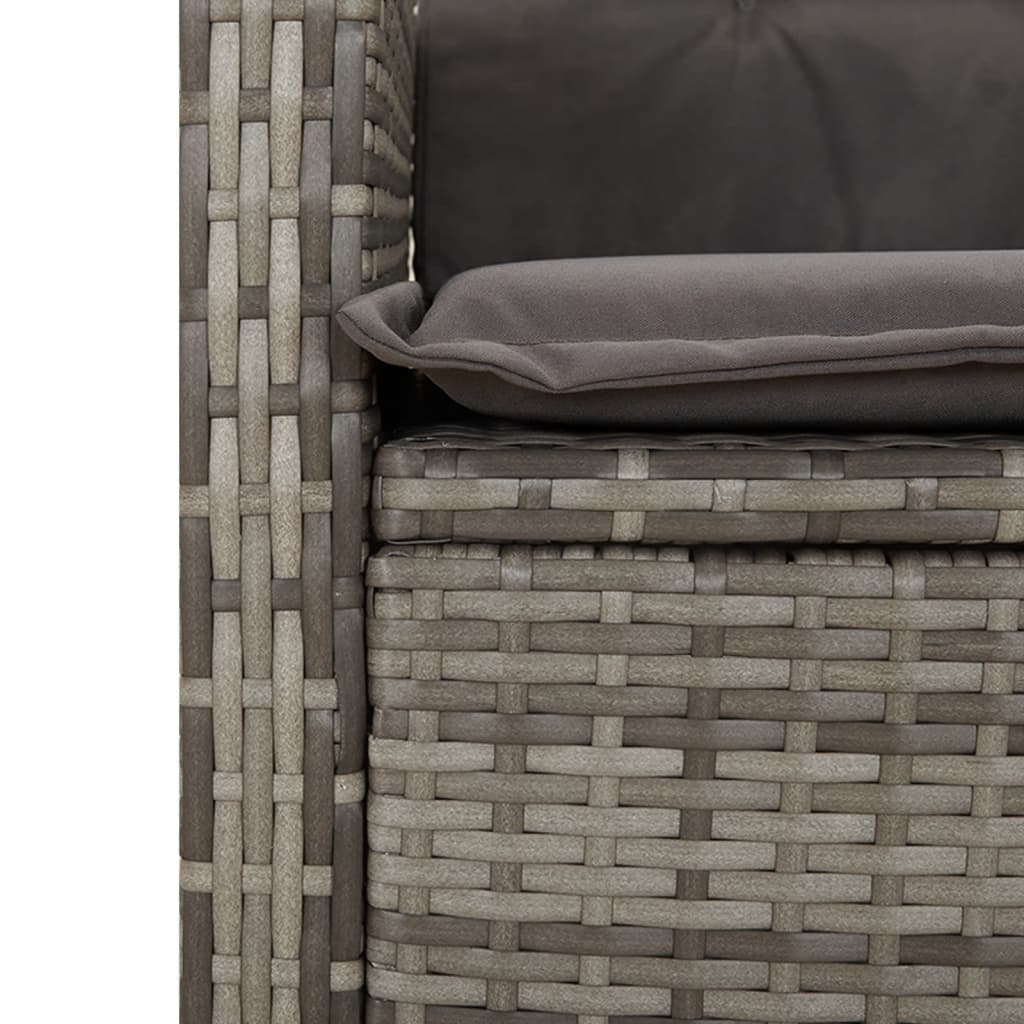 Sedie da Giardino Reclinabili 2 pz e Cuscini Grigio Polyrattan 365219