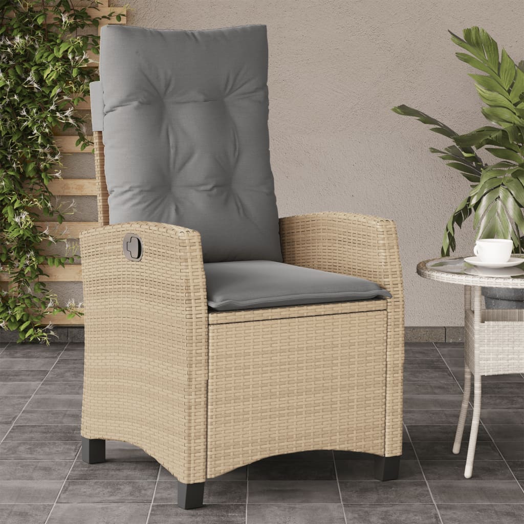 Sedie Reclinabili Giardino 2pz Cuscini Beige Misto Polyrattancod mxl 87031