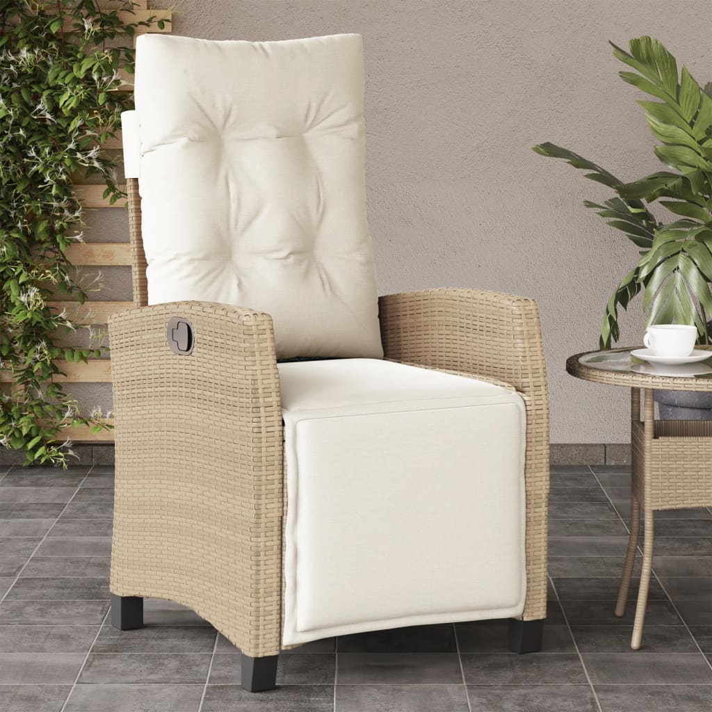 Sedie da Giardino Reclinabili 2 pz con Poggiapiedi Polyrattan 365244