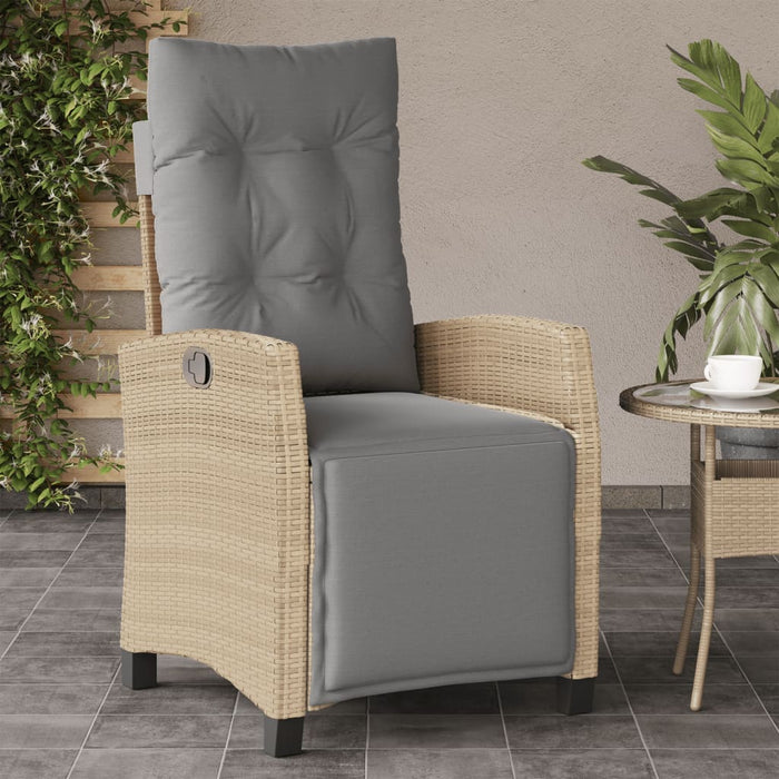 Sedie da Giardino Reclinabili 2 pz con Poggiapiedi Polyrattan 365245