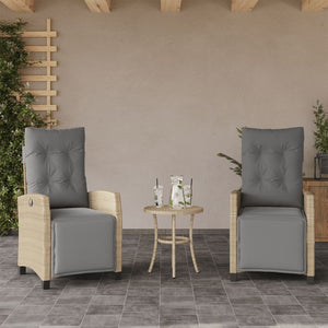 Sedie da Giardino Reclinabili 2 pz con Poggiapiedi Polyrattan 365245