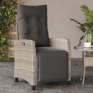 Sedie da Giardino Reclinabili 2 pz con Poggiapiedi Polyrattan 365246