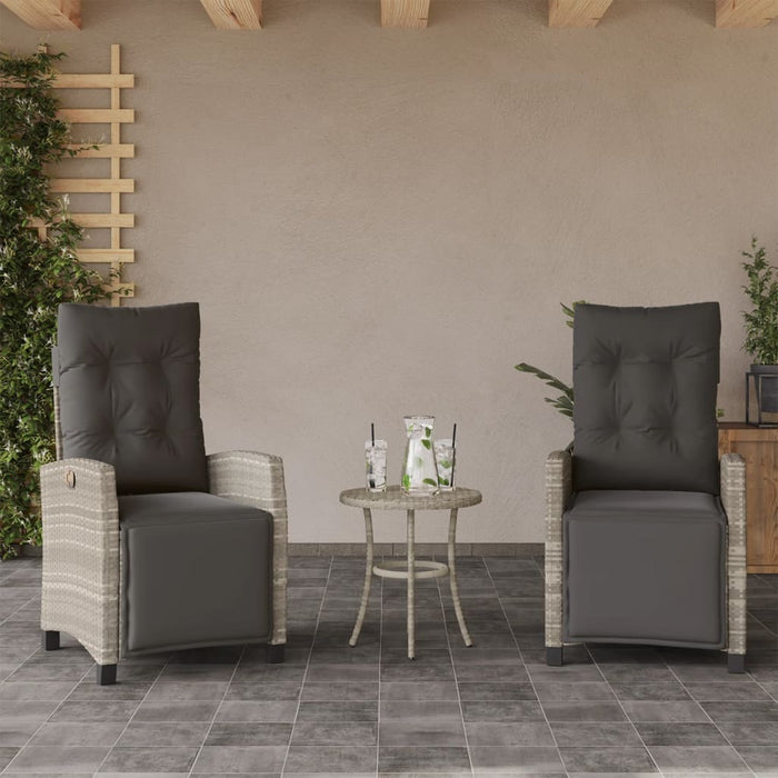 Sedie da Giardino Reclinabili 2 pz con Poggiapiedi Polyrattan 365246