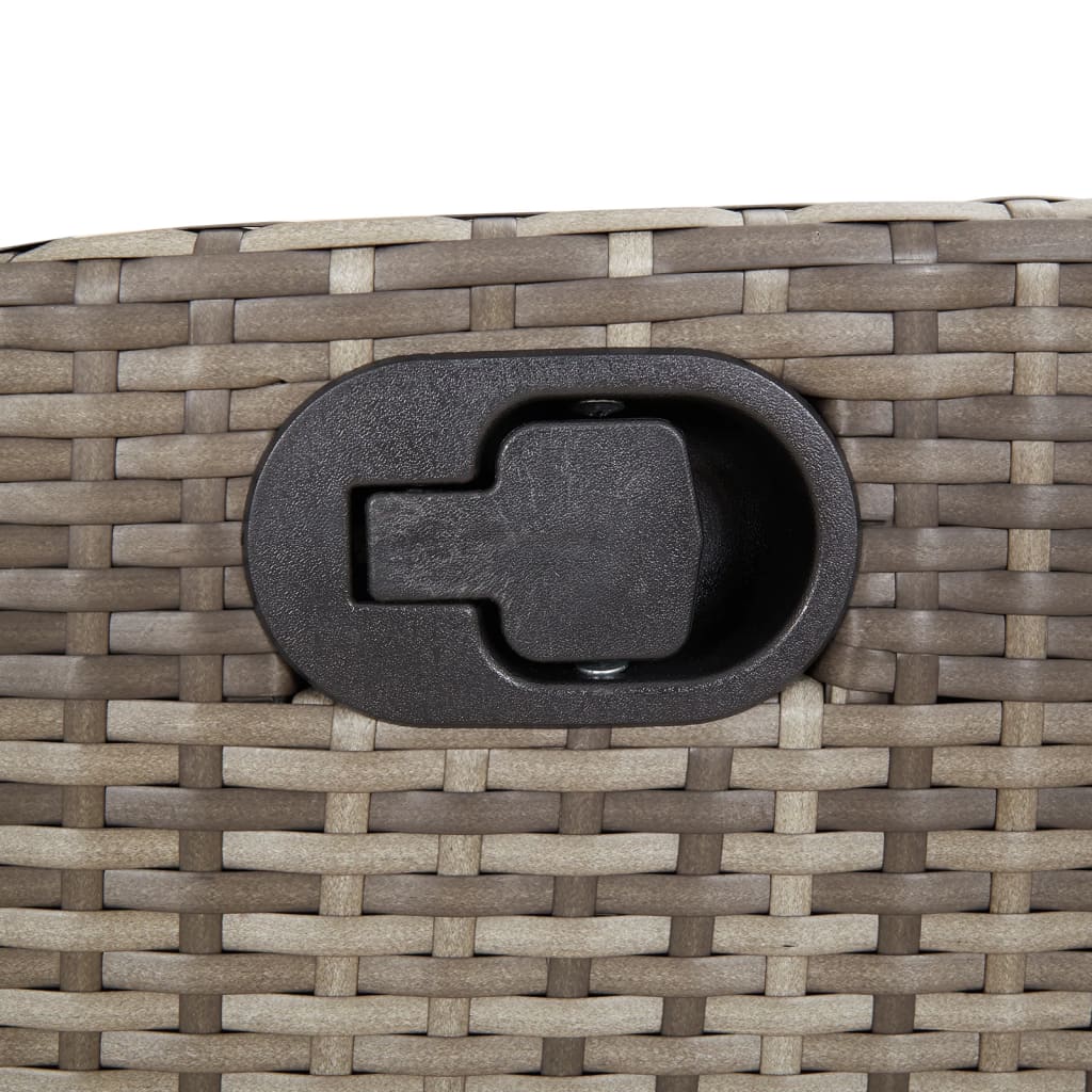 Sedie da Giardino Reclinabili 2 pz e Cuscini Grigio Polyrattan 365267