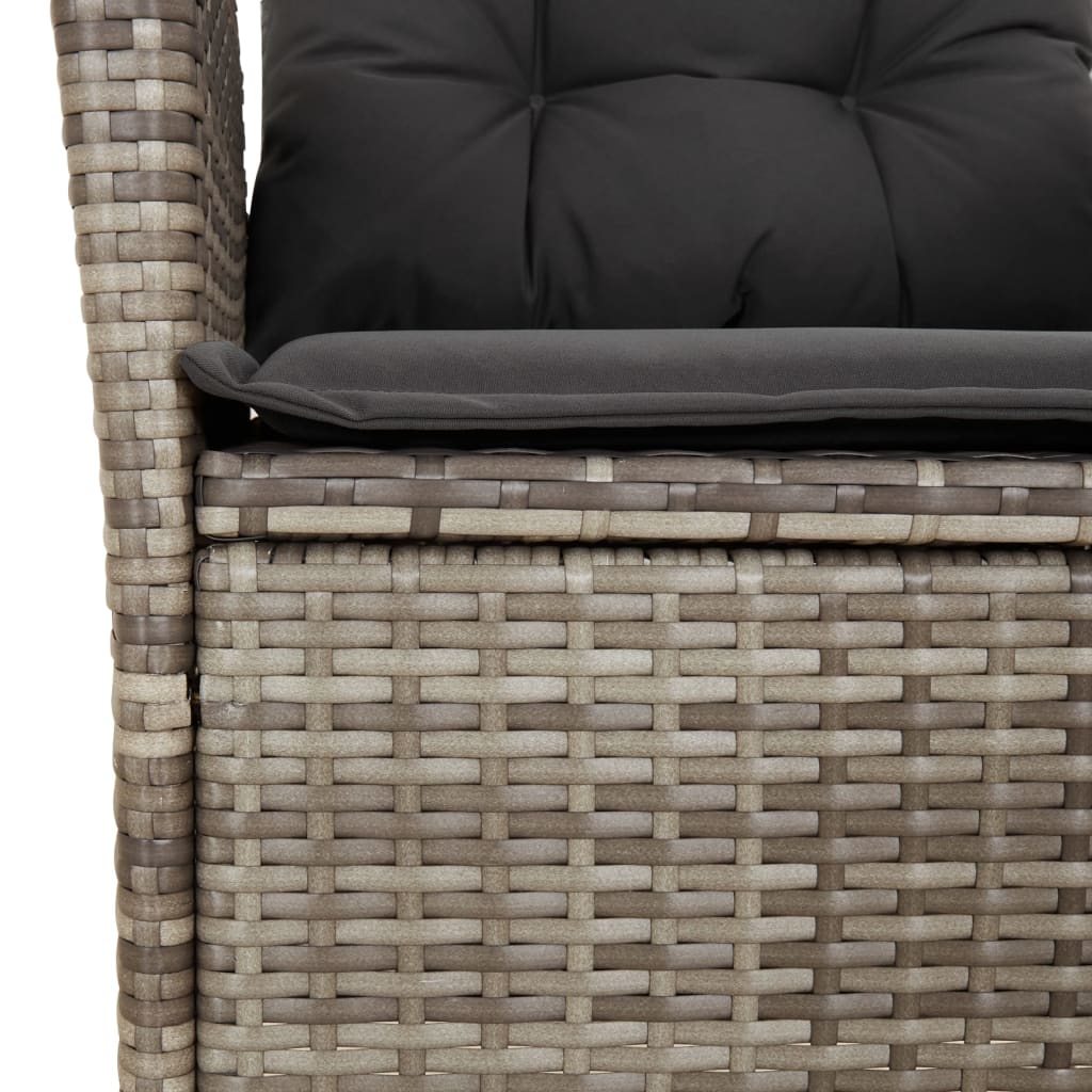 Sedie da Giardino Reclinabili 2 pz e Cuscini Grigio Polyrattan 365267