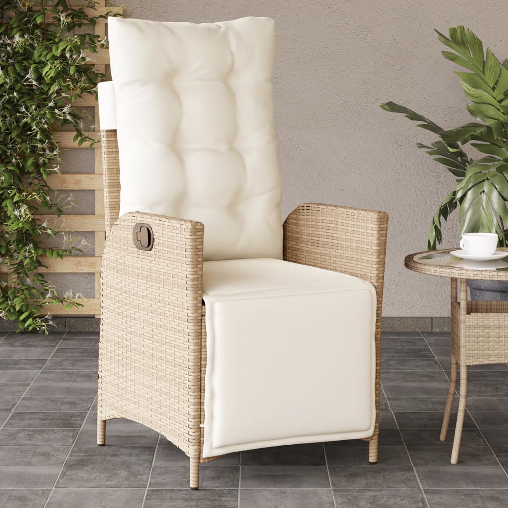 Sedie da Giardino Reclinabili 2 pz con Poggiapiedi Polyrattan 365292