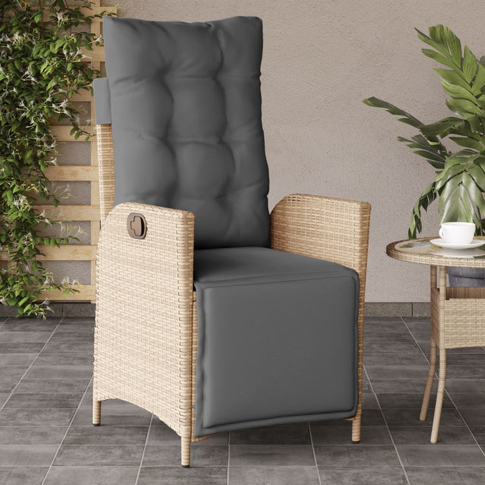 Sedie da Giardino Reclinabili 2 pz con Poggiapiedi Polyrattan 365293