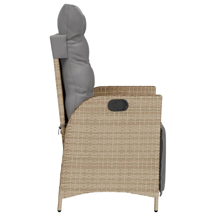 Sedie da Giardino Reclinabili 2 pz con Poggiapiedi Polyrattan 365293