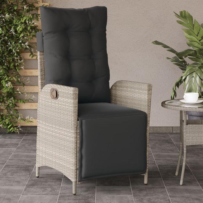 Sedie da Giardino Reclinabili 2 pz con Poggiapiedi Polyrattan 365294