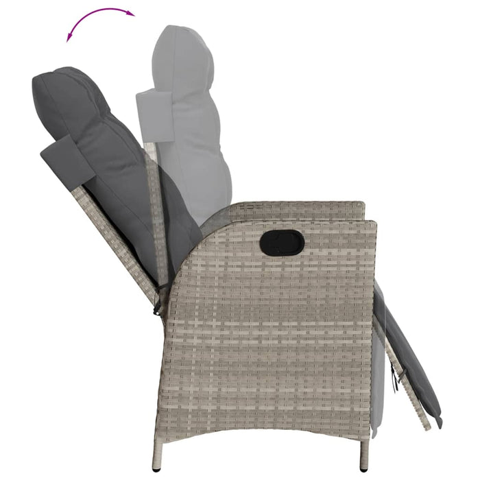 Sedie da Giardino Reclinabili 2 pz con Poggiapiedi Polyrattan 365294