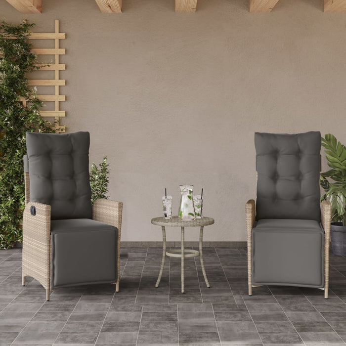 Sedie da Giardino Reclinabili 2 pz con Poggiapiedi Polyrattan 365294