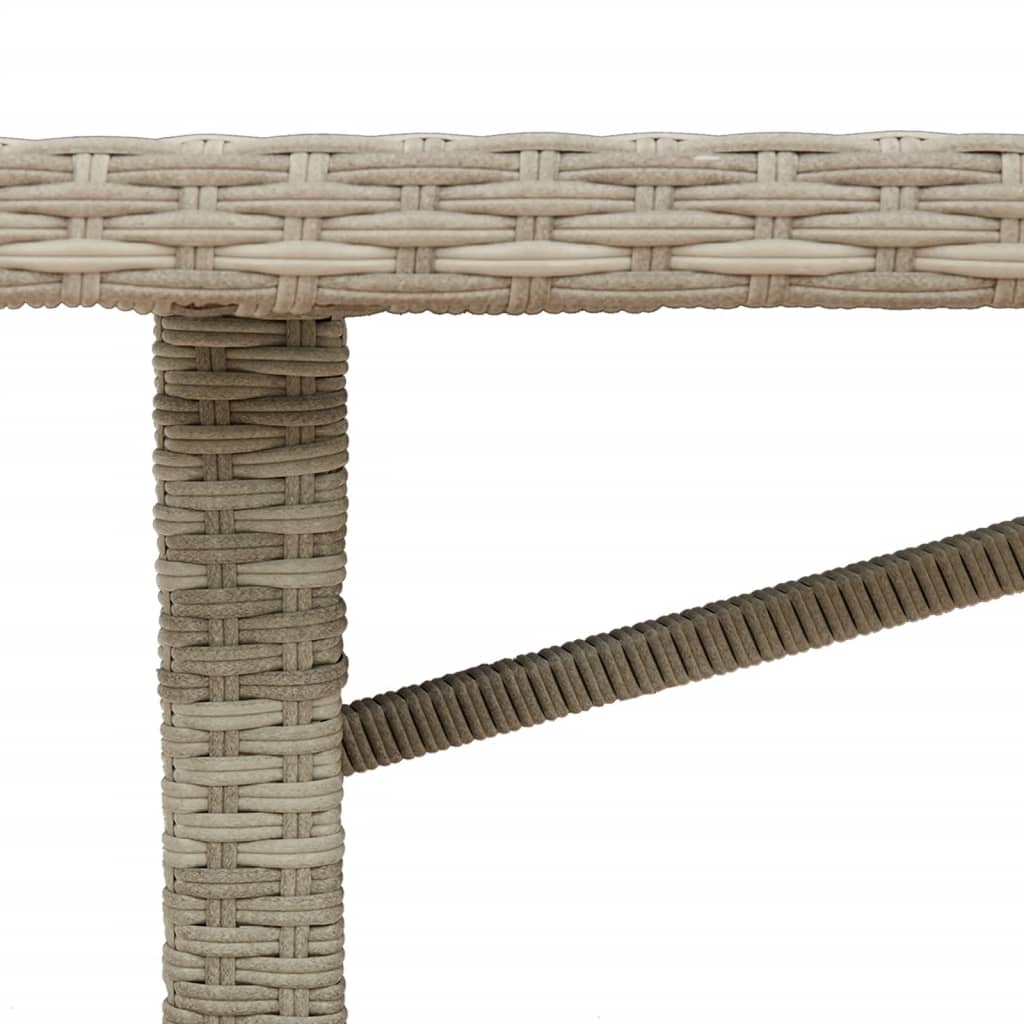 Tavolo da Giardino Piano in Vetro Grigio 190x80x74cm Polyrattan 365308