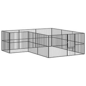 Box per Cani 12 Pannelli Nero Acciaio Zincato 3209558