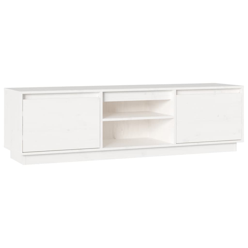 Mobile Porta TV Bianco 140x35x40 cm in Legno Massello di Pinocod mxl 85632