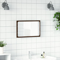 Specchio da Bagno LED Rovere Marrone 60x8,5x38 cm in Truciolato 834929