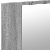 Armadietto a Specchio con LED Grigio Sonoma 80x12x45cm Acrilico 834952