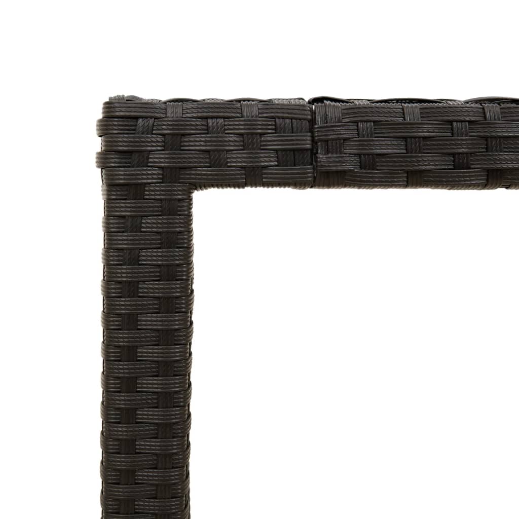 Tavolo Giardino Piano Legno Acacia Nero 190x90x75 cm Polyrattan 365541