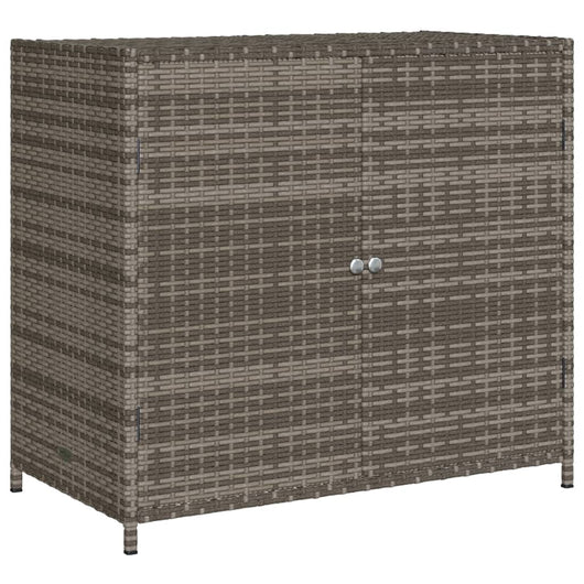 Armadietto Portaoggetti Giardino Grigio 83x45x76 cm Polyrattan 365545