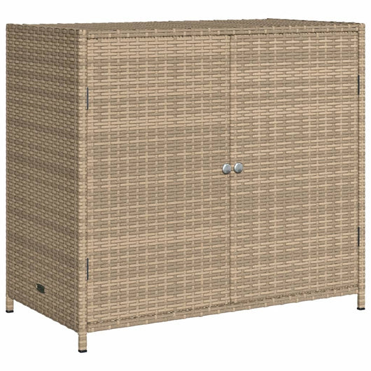 Armadietto Portaoggetti Giardino Beige 83x45x76 cm Polyrattan 365546