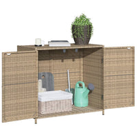 Armadietto Portaoggetti Giardino Beige 83x45x76 cm Polyrattan 365546