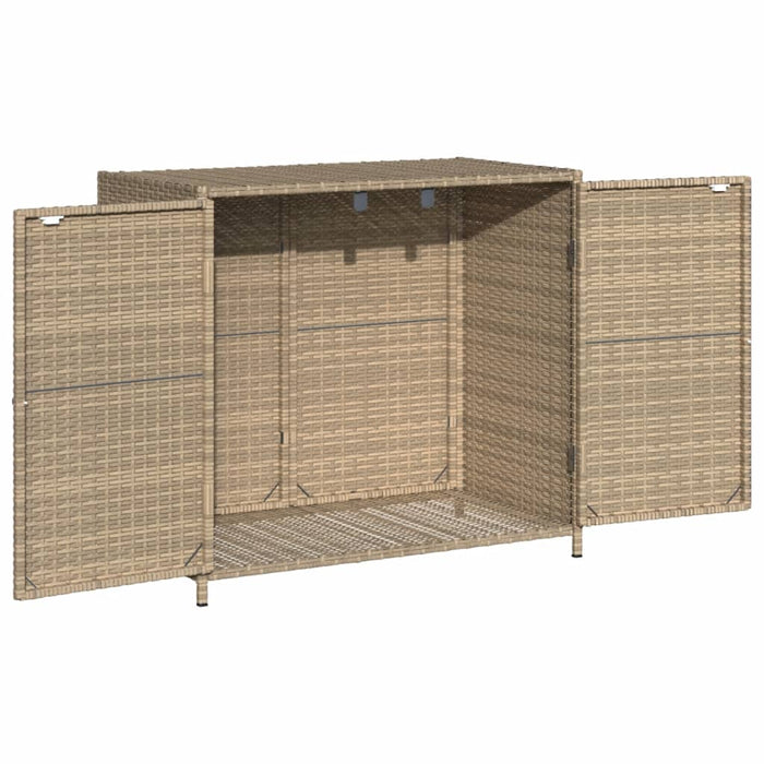 Armadietto Portaoggetti Giardino Beige 83x45x76 cm Polyrattan 365546