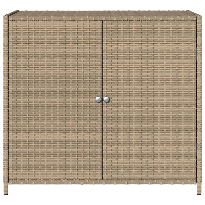 Armadietto Portaoggetti Giardino Beige 83x45x76 cm Polyrattan 365546