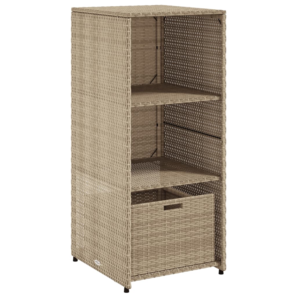 Armadietto Portaoggetti Giardino Beige 50x55x115cm Polyrattan 365550