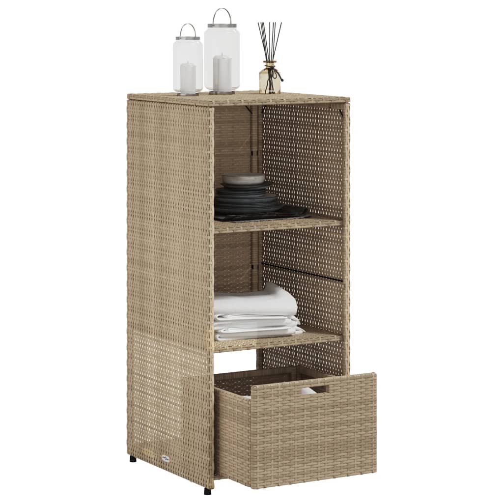 Armadietto Portaoggetti Giardino Beige 50x55x115cm Polyrattan 365550