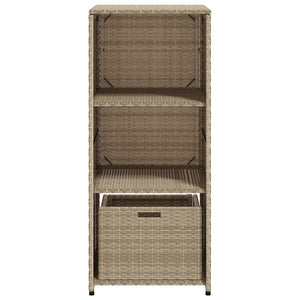 Armadietto Portaoggetti Giardino Beige 50x55x115cm Polyrattan 365550