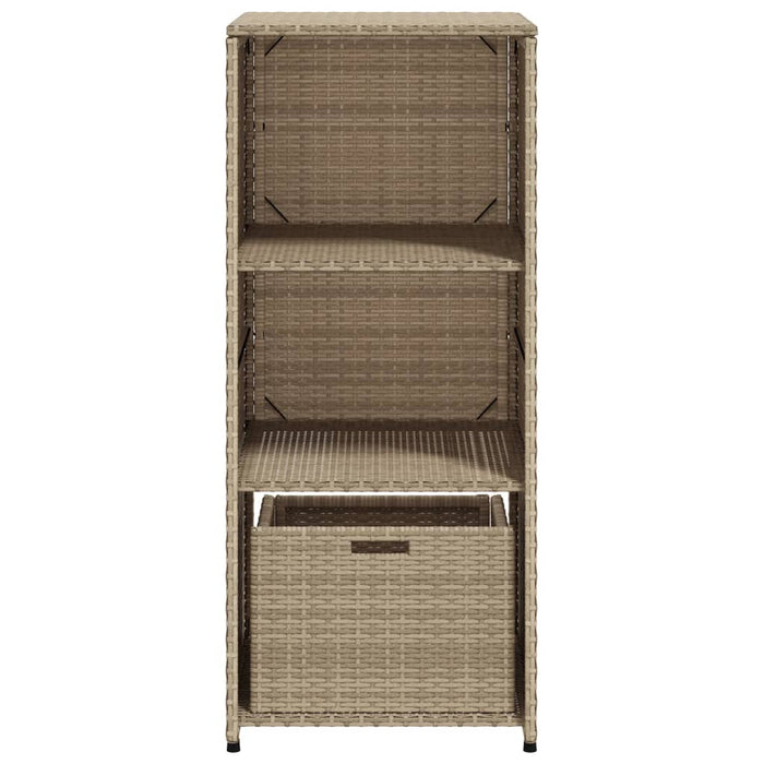 Armadietto Portaoggetti Giardino Beige 50x55x115cm Polyrattan 365550