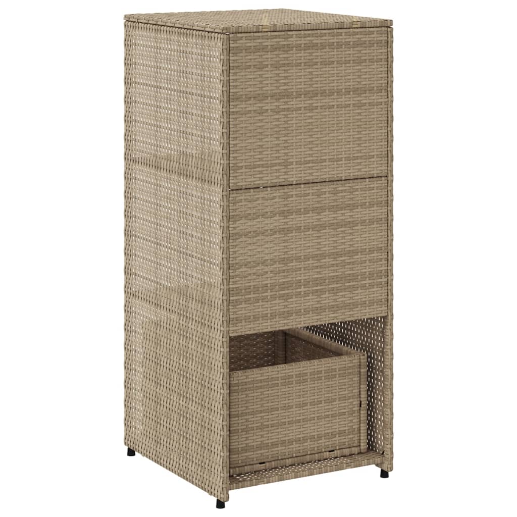 Armadietto Portaoggetti Giardino Beige 50x55x115cm Polyrattan 365550